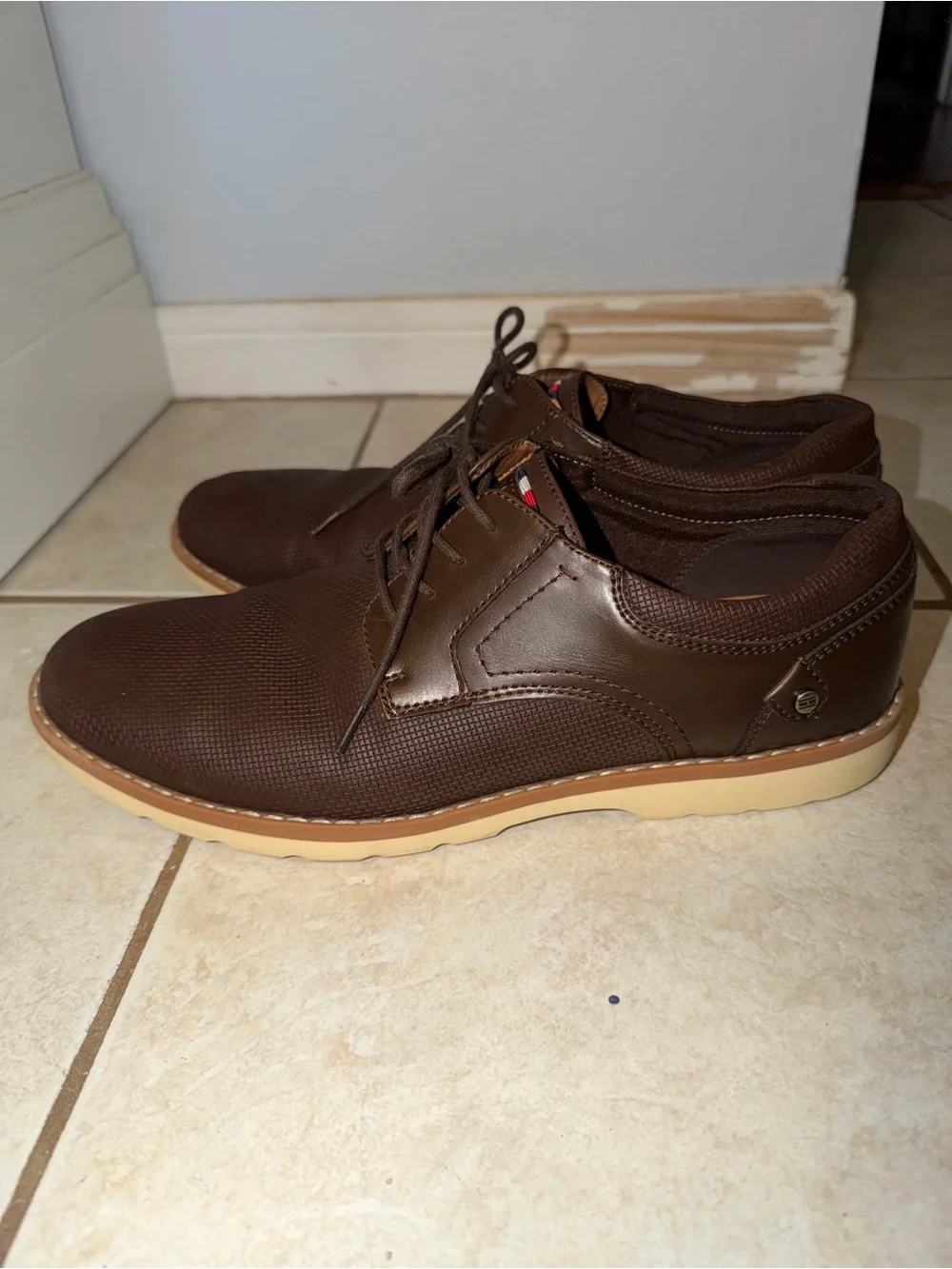 🚨 Tommy Hilfiger Brown Textured Oxford Dress Shoes Men’s Lace-Up